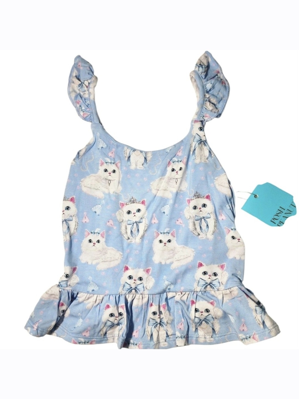 Posh Peanut Dixie Cat Ruffled Tank Top 3T/4T NWT